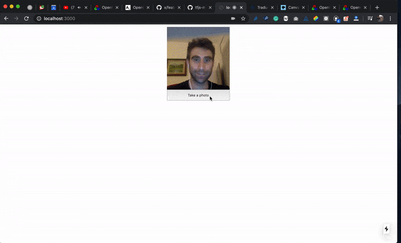 First result of image processing using OpenCV in JavaScript