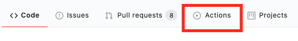 GitHub Actions tab